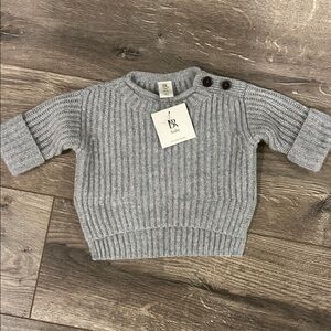 Gray Ribbed Baby Sweater
